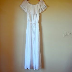 White Boho Off-the-Shoulder Dress